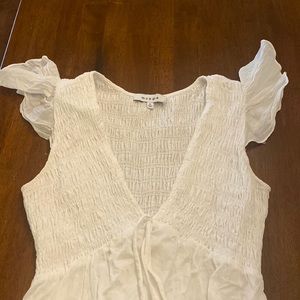 White sundress long, flowy (lined) medium